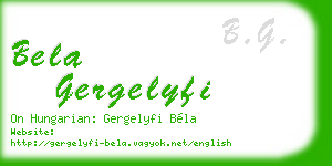 bela gergelyfi business card